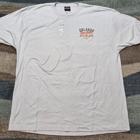 Harley-Davidson Orlando Bike Week 2023 T-Shirt Men’s 3XL XXXL Gray Skull Graphic - Picture 2 of 6
